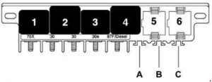 Audi S6 C5 (1997-2005) – schema cutiei de siguranțe - 3