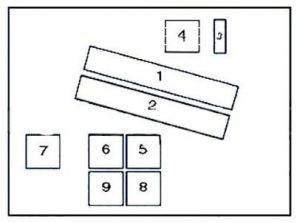 Schema Siguranțe BMW E39 (compartiment motor, tip 1)