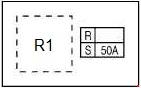 Schema cutiei de siguranțe în compartiment motor (E212; motor VK)