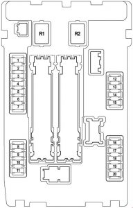 Schema siguranțe în compartiment motor (IPDM E / R)