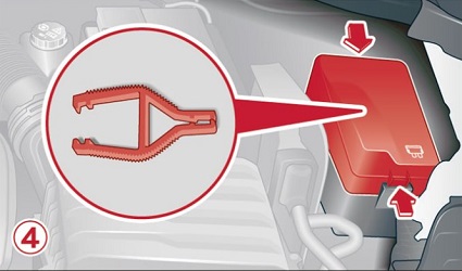 Cutia de siguranțe în compartiment motor