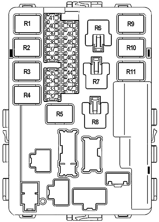 Schema cutiei de siguranțe și relee – Nissan Quest - 3