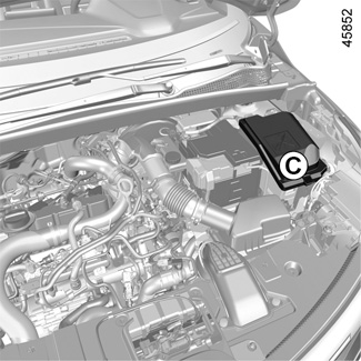 Cutia de siguranțe în compartiment motor